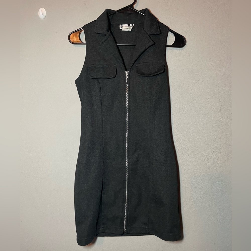Possessed Clothing Company Y2K Vintage A Line Black Party Dress Size 2 Full Zip
